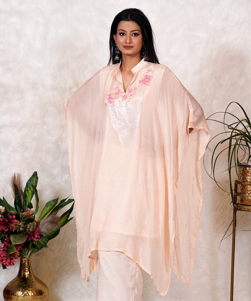 Blush Bloom 3D Floral Embroidered Co-ord Set
