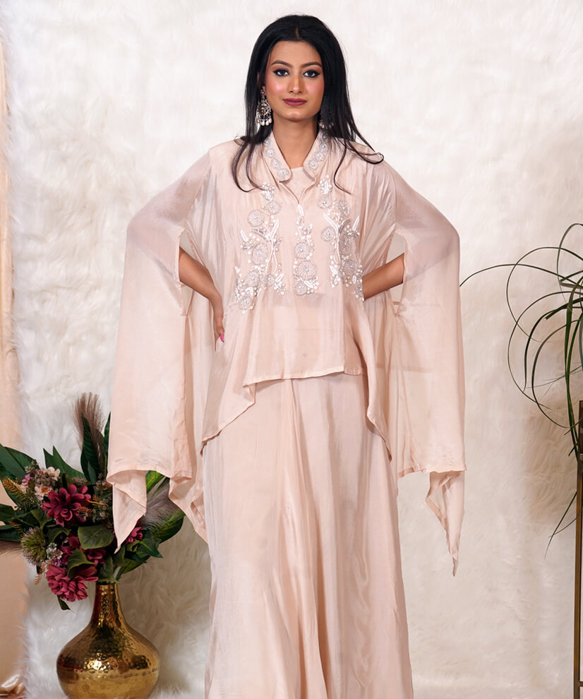 Champagne Whisper Georgette Co-ord Set
