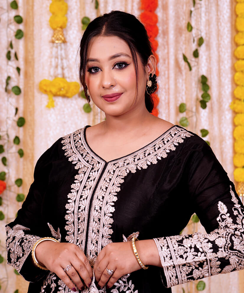 Black Embroidered Kurta Set with Dupatta – Timeless Elegance Redefined - Image 3