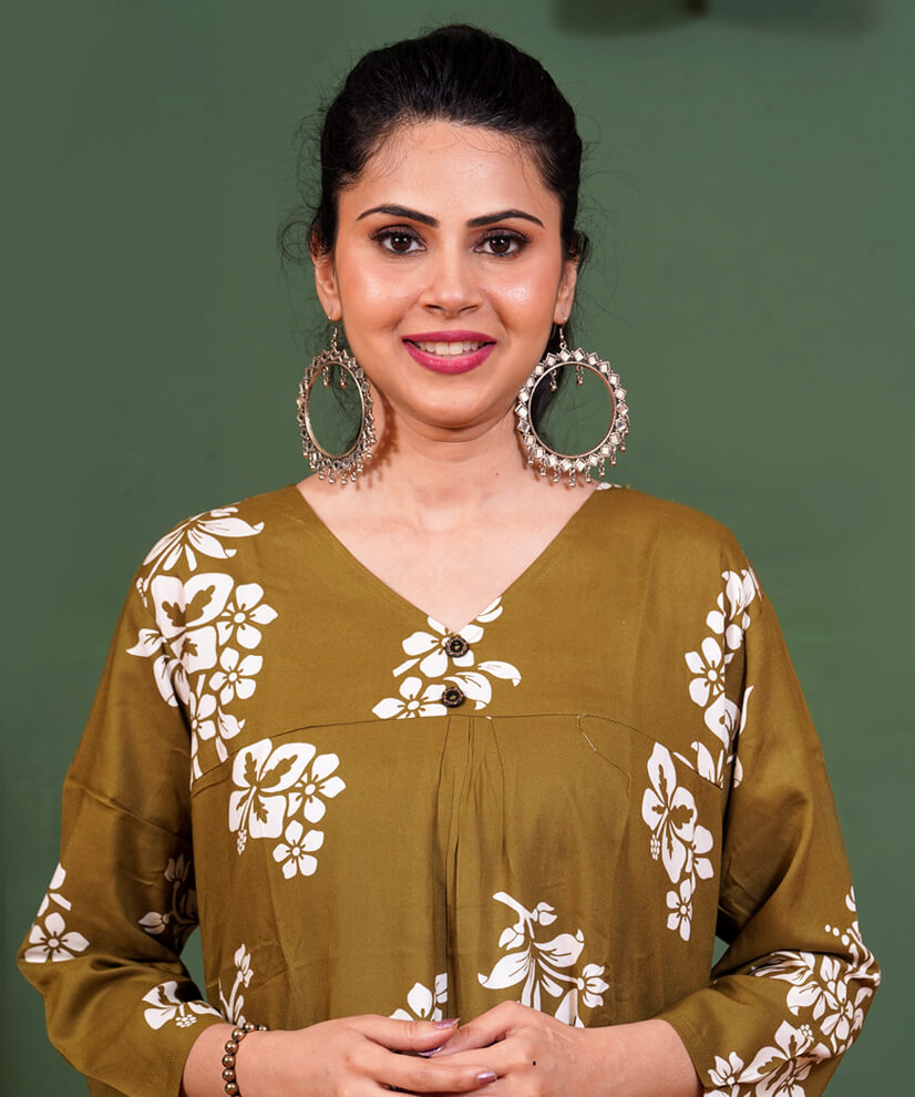 Olive Bloom Floral Printed Co-ord Set in Rayon - Image 3