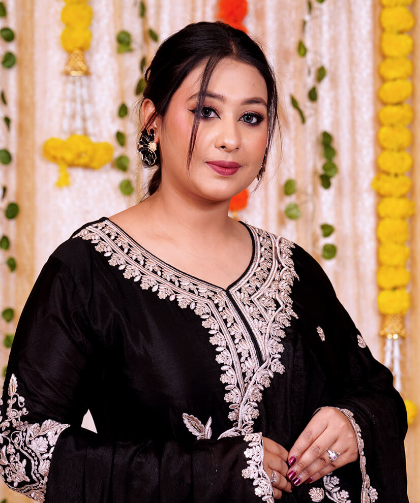 Black Embroidered Kurta Set with Dupatta – Timeless Elegance Redefined - Image 5