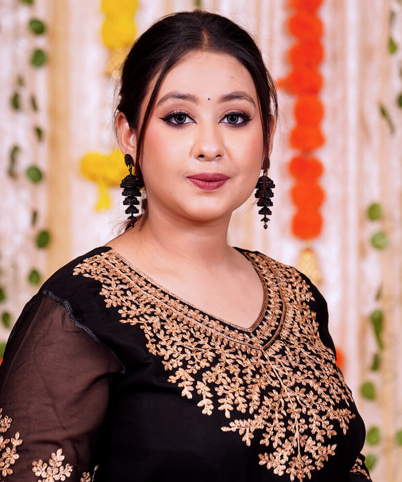 Black Georgette Anarkali Gown with Intricate Golden Embroidery - Image 5